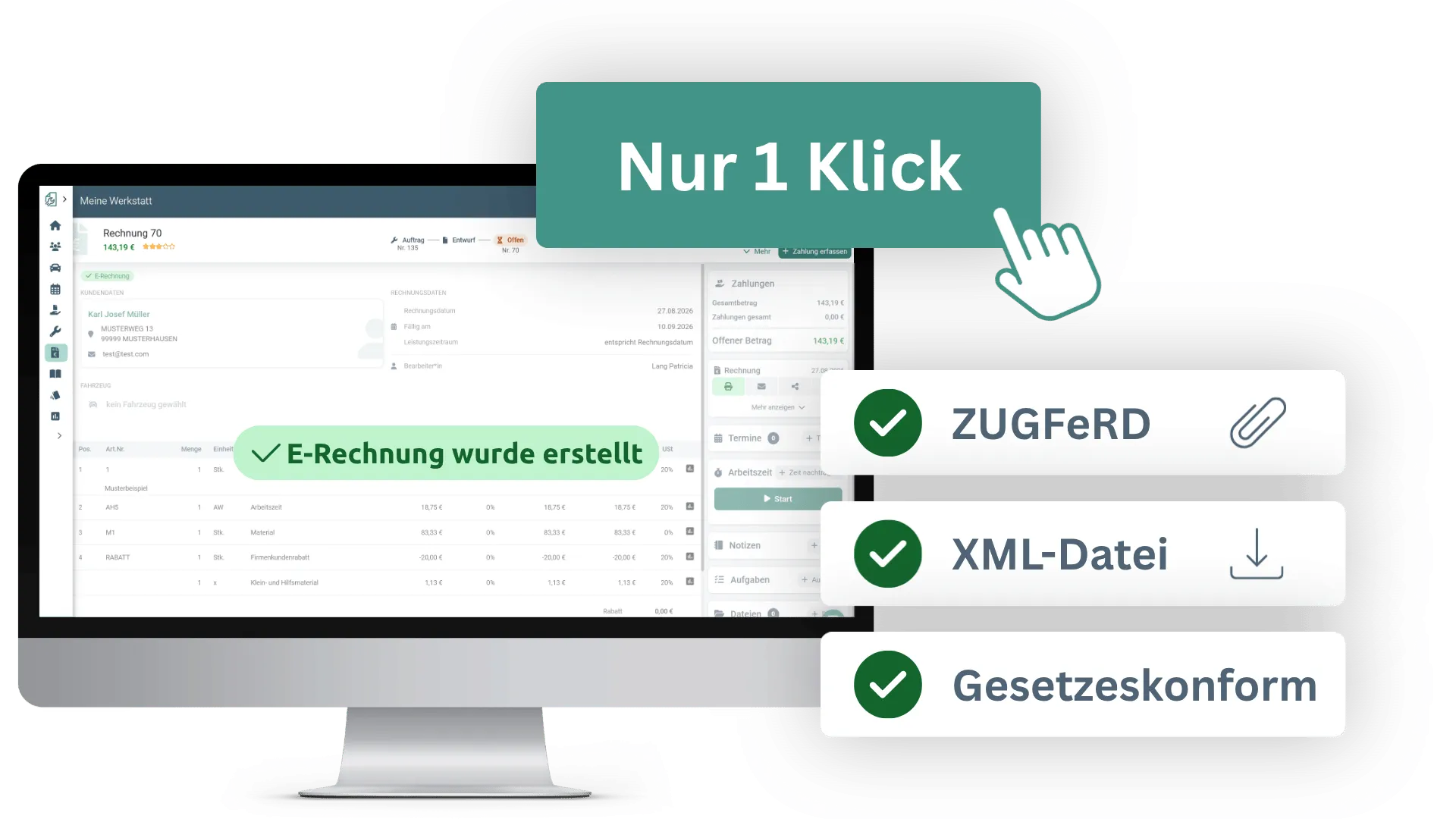 E-Rechnung mit nur einem Klick erstellen