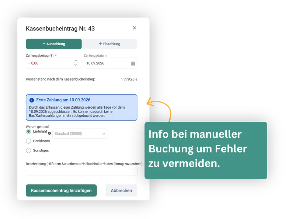 Buchungen ohne Fehlbuchungen