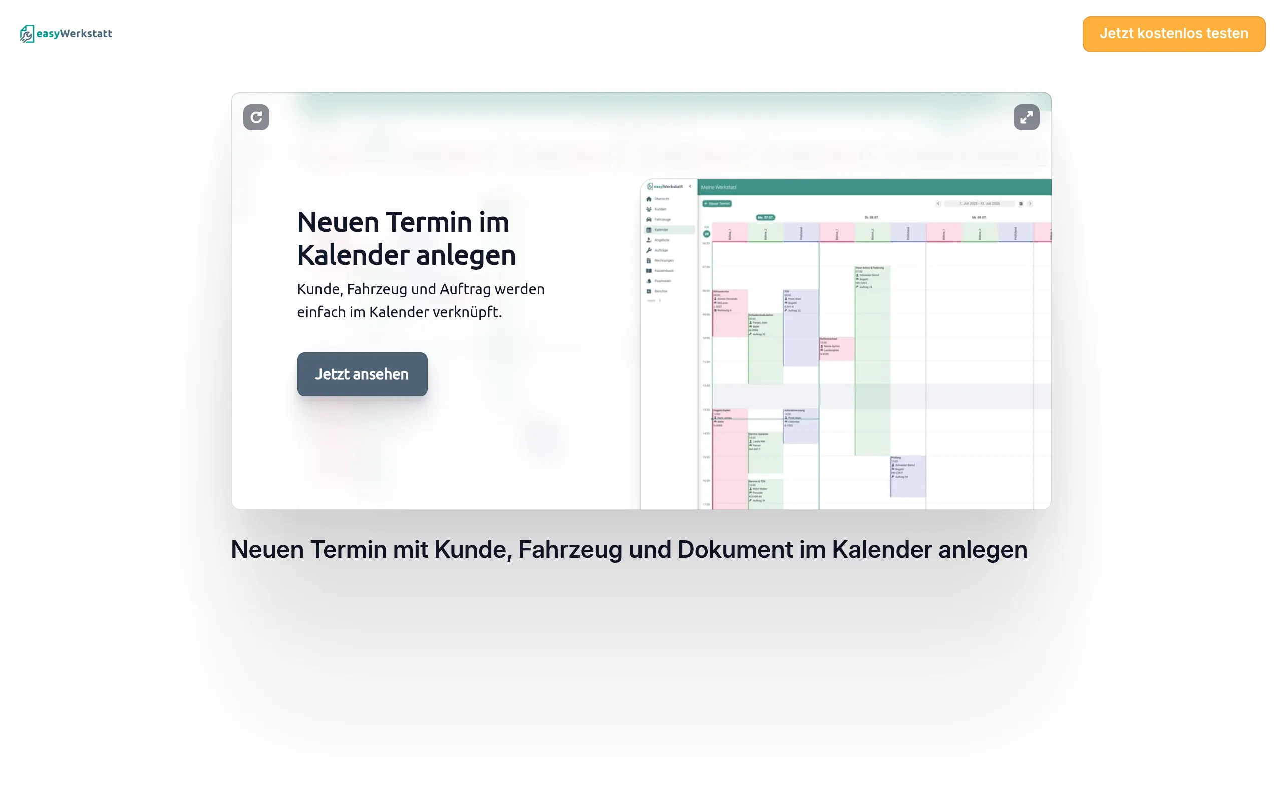 Vorschau der Werkstattkalender Demo